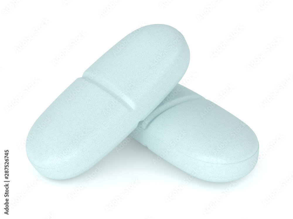3d render of pills over white