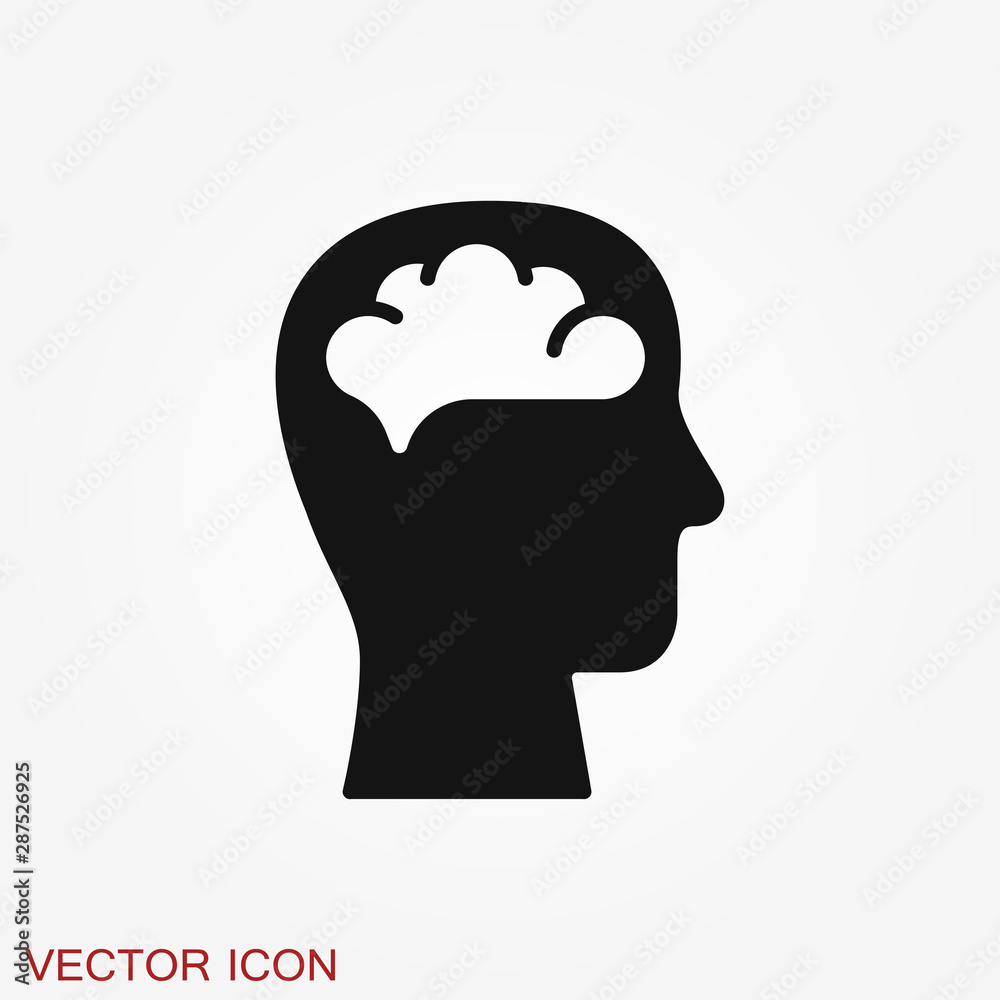 Brain vector icon. Simple illustration isolated on background Brain vector icon. Simple illustration isolated on background