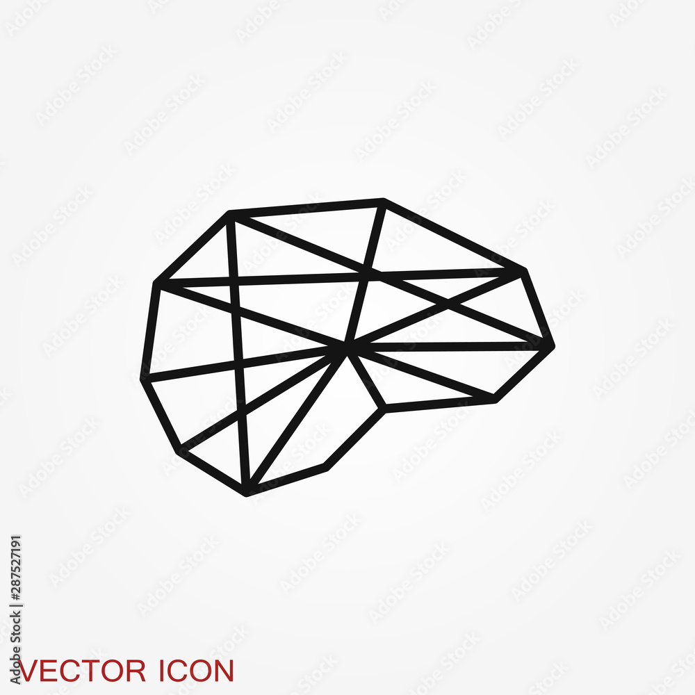 Brain vector icon. Simple illustration isolated on background Brain vector icon. Simple illustration isolated on background