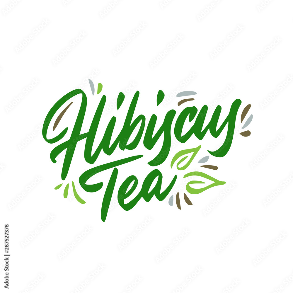 Plakat Hibiscus tea hand drawn illustration. Template for card banner and poster for restaurant menu and package. Vector illustration