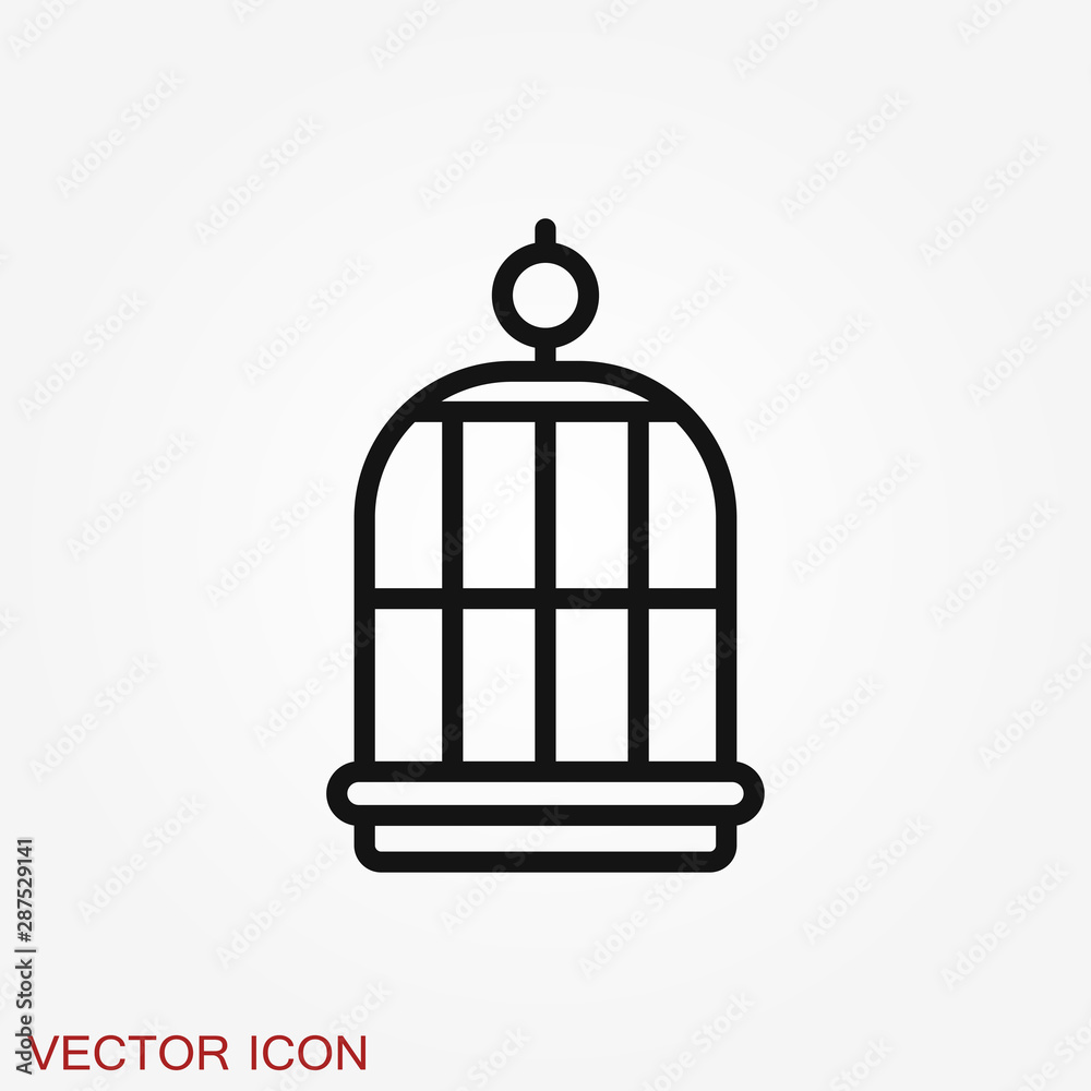 Bird cage icon for your design, logo. Vector illustration