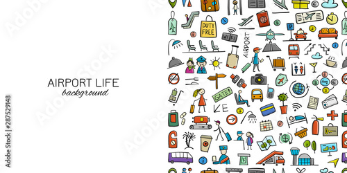 Airport background, seamless pattern for your design