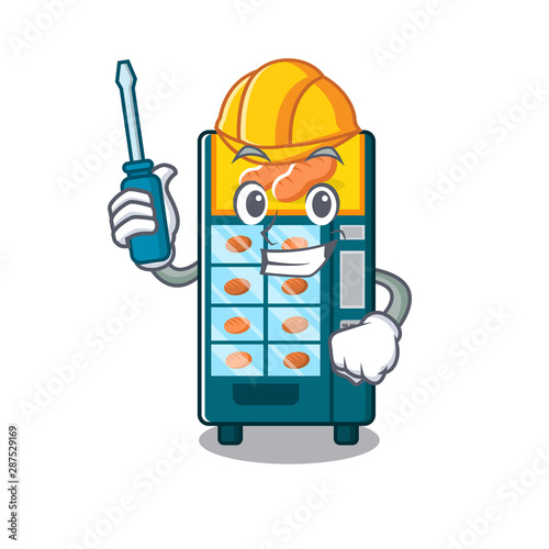 Automotive bakery vending machine in the cartoon