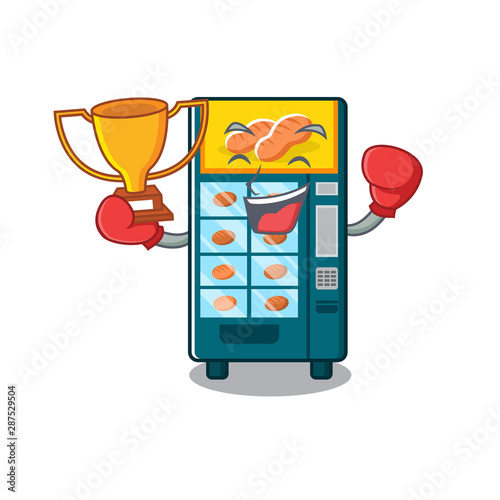 Boxing winner bakery vending machine in the cartoon