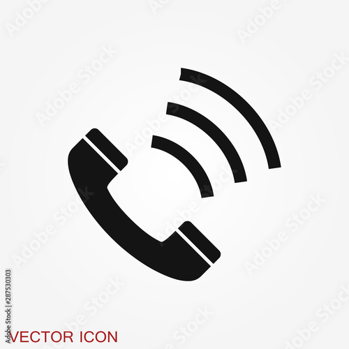Call icon in trendy flat style isolated on background.