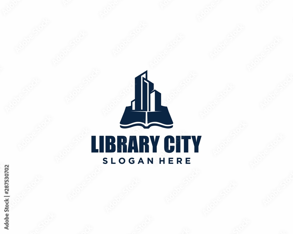 Library city Logo design template