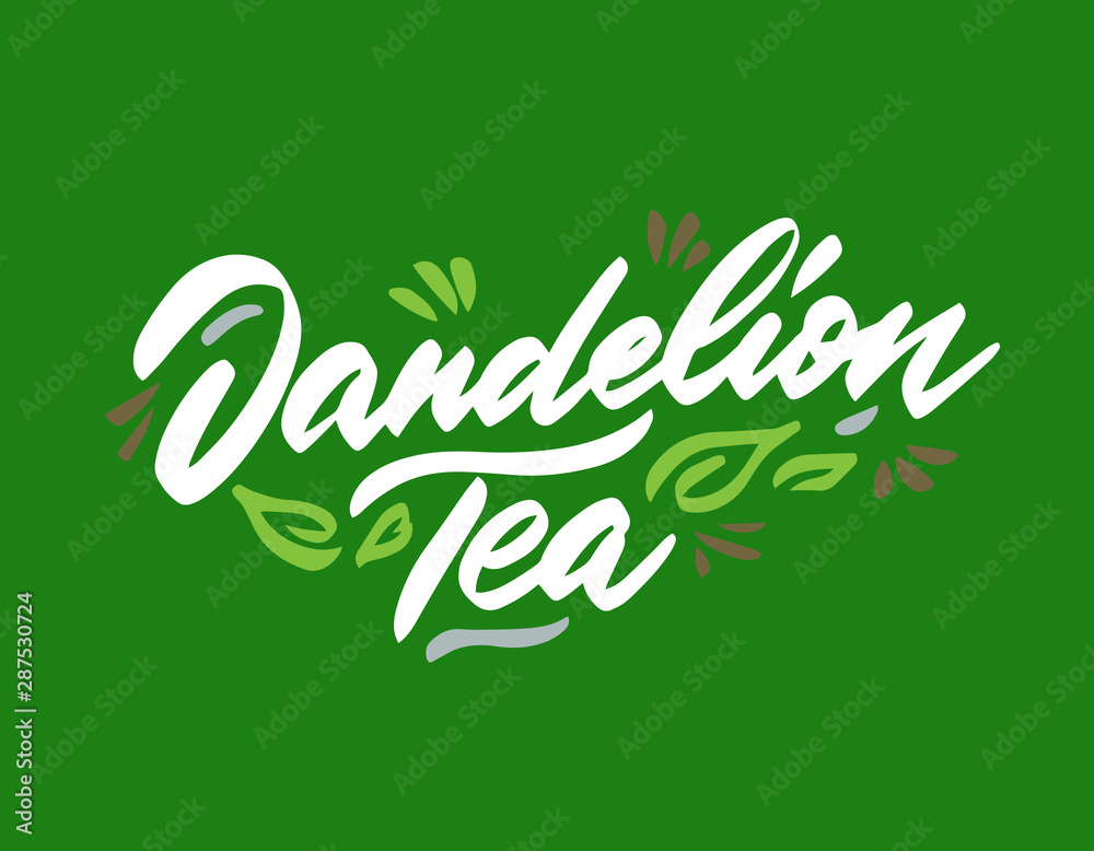 Dandelion tea hand drawn illustration. Template for card banner and poster for restaurant menu and package. Vector illustration