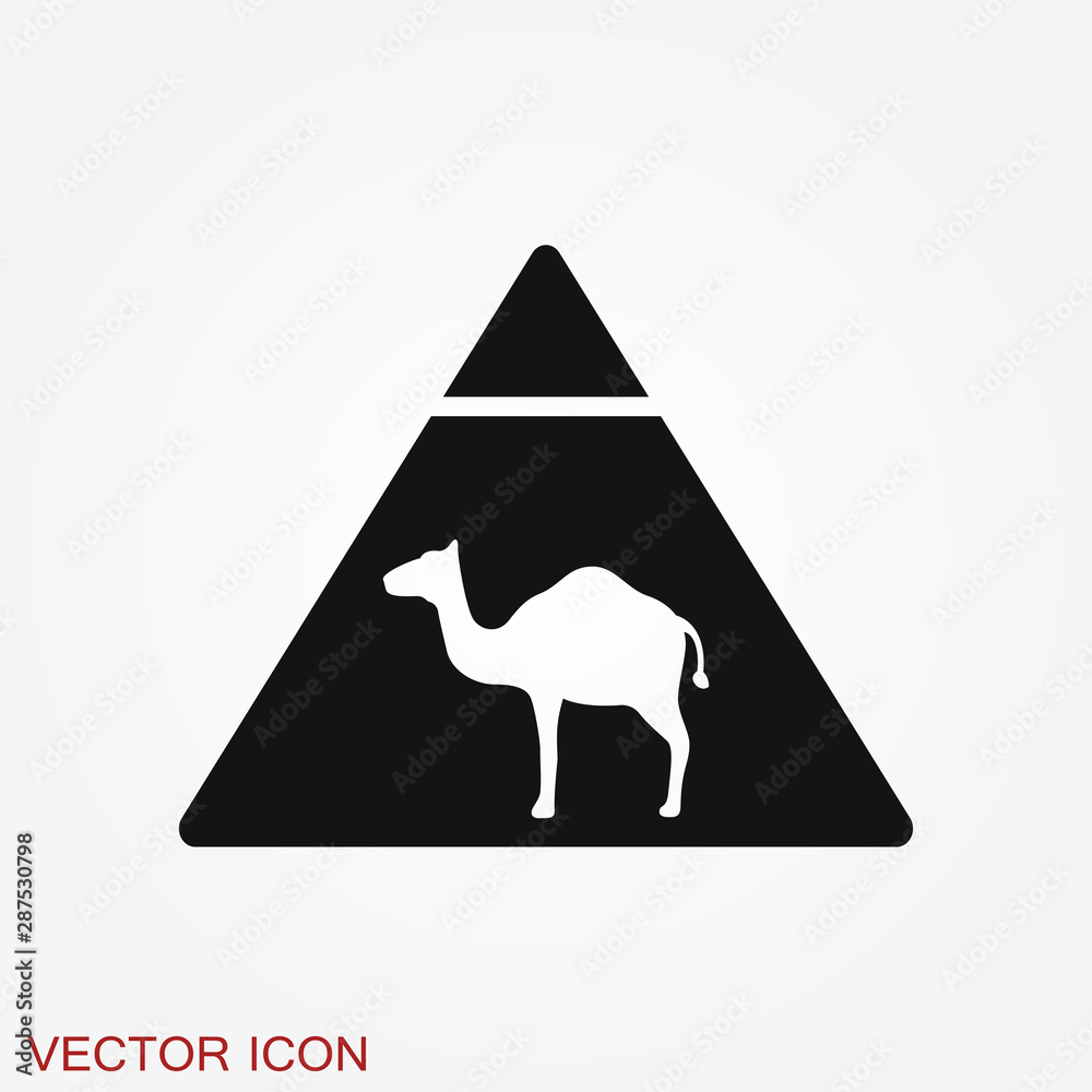 Fototapeta premium Camel icon. Vector symbol African animal for web and design.