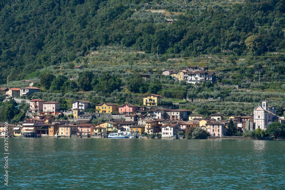 The village of Carzano on Iseo Lake, Italy