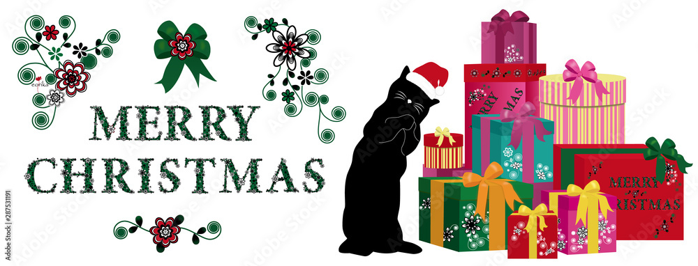 猫とクリスマス カラフルなプレゼントボックスと猫の楽しくかわいいイラスト Stock Vector Adobe Stock 猫とクリスマス カラフルなプレゼントボックスと猫の楽しくかわいいイラスト Stock Vector Adobe Stock
