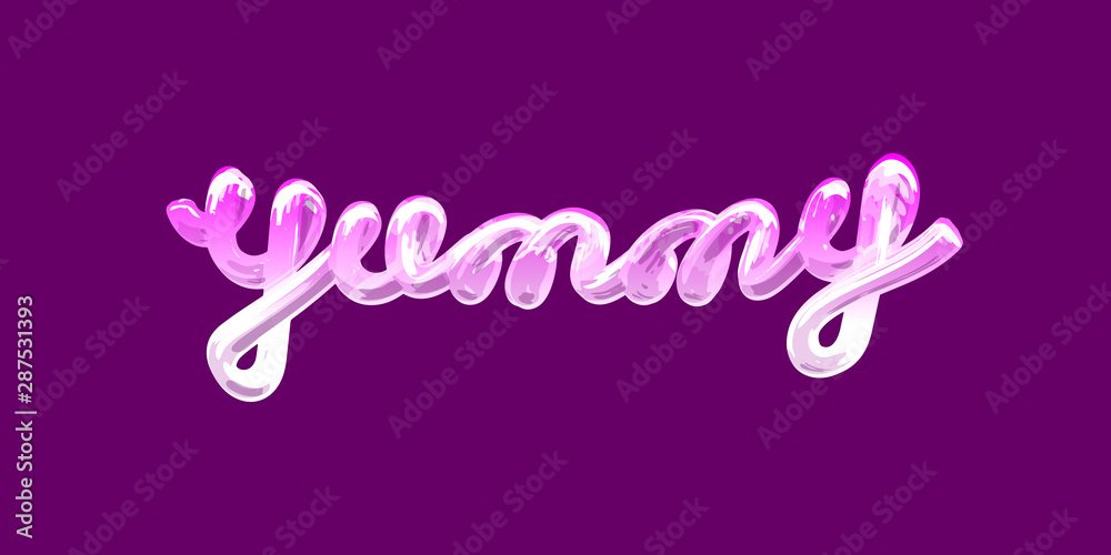 Obraz premium Calligraphic word yummy in graffiti style