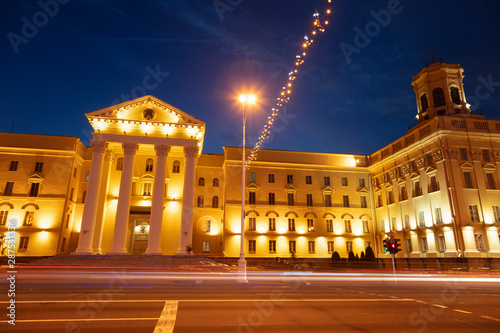 Illuminated architecture along Prospekt Nezavisimosti - Independence Avenue in Minsk photo