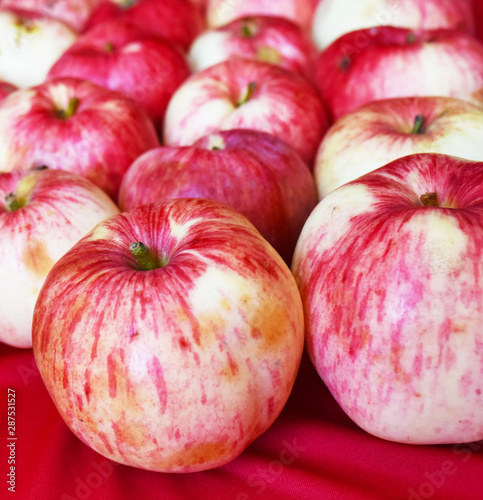 bright fragrant apples close-up
