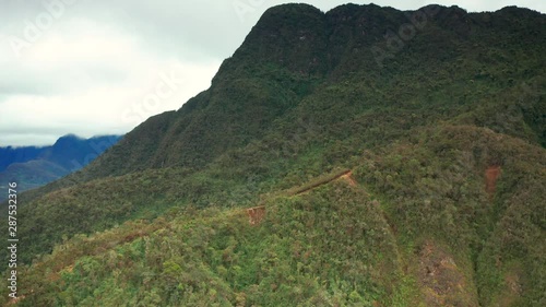 Remote path through the Rainforest of Chachapoyas, Peru photo