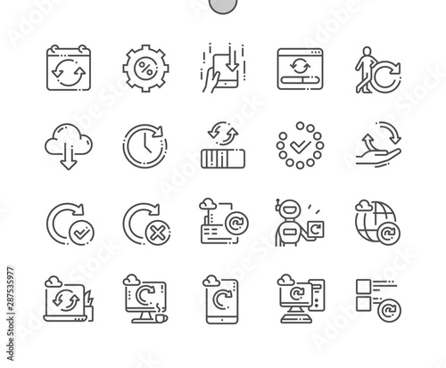 Automatic updates Well-crafted Pixel Perfect Vector Thin Line Icons 30 2x Grid for Web Graphics and Apps. Simple Minimal Pictogram