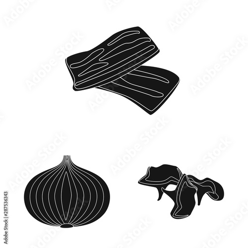 Vector design of organic and cooking sign. Collection of organic and flavors stock symbol for web.