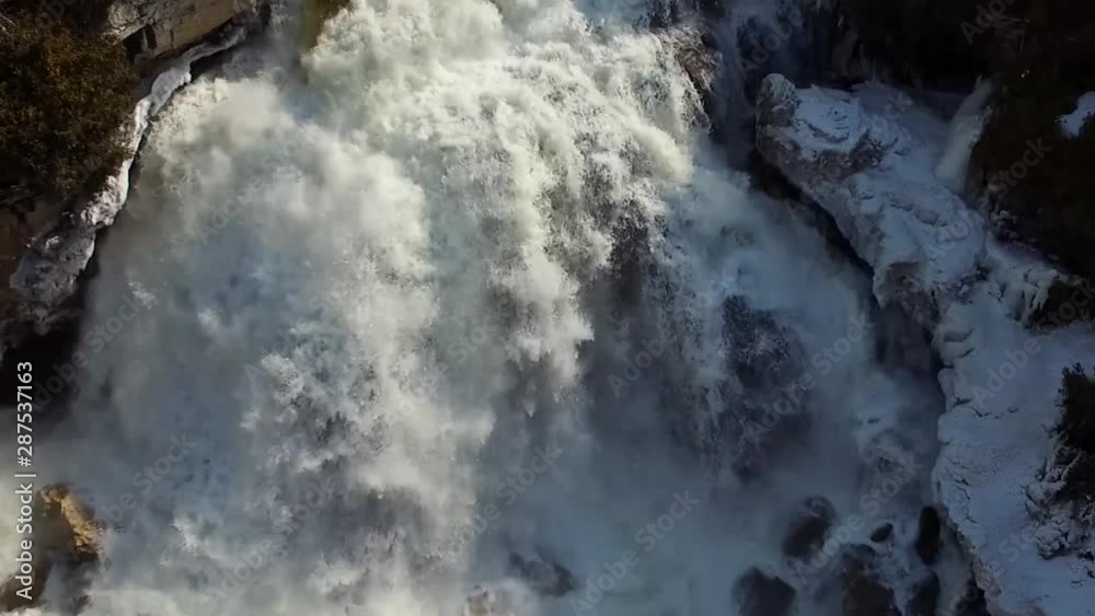 drone view of rapid waterfall drone view of rapid waterfall