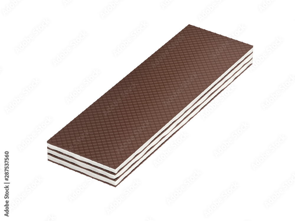 Brown wafer on white background Brown wafer on white background