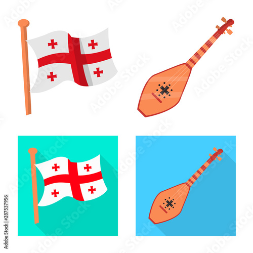 Vector illustration of culture and sightseeing icon. Collection of culture and originality stock symbol for web.