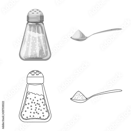 Isolated object of cooking and sea icon. Collection of cooking and baking stock vector illustration.