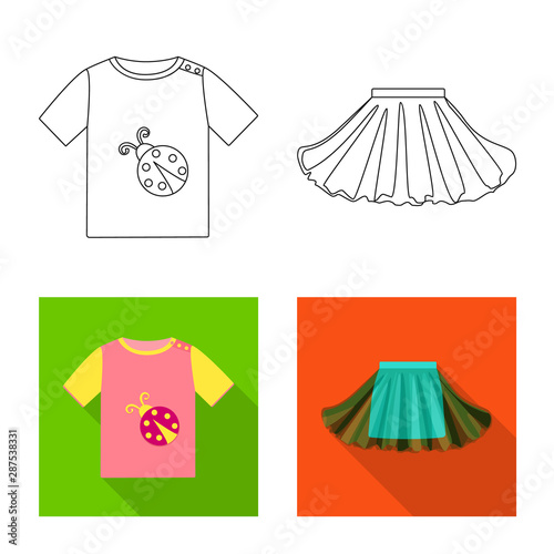Vector design of fashion and garment icon. Collection of fashion and cotton vector icon for stock.