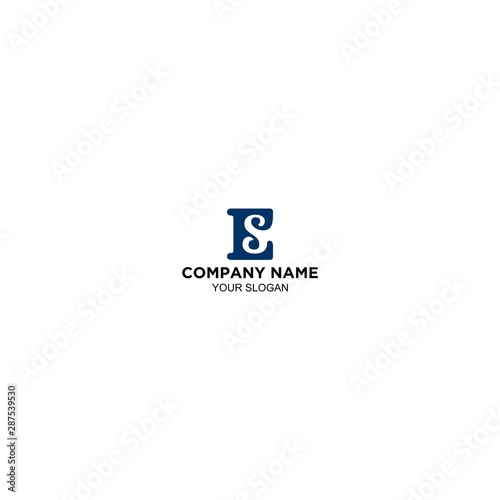 ES Logo Letter Design Vector Stock