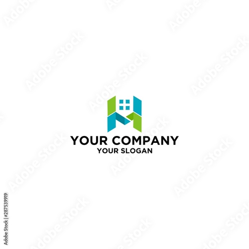 H and M Home logo design vector