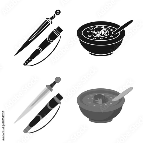 Isolated object of culture and sightseeing icon. Set of culture and originality stock vector illustration.