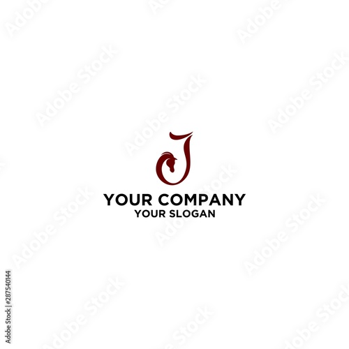 J Dragon Horse logo design