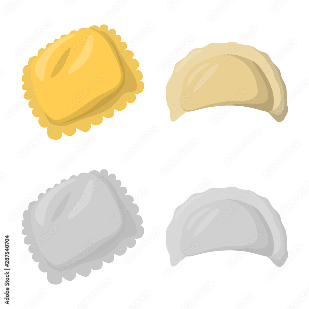 Isolated object of products and cooking sign. Set of products and appetizer stock vector illustration. Isolated object of products and cooking sign. Set of products and appetizer stock vector illustration.