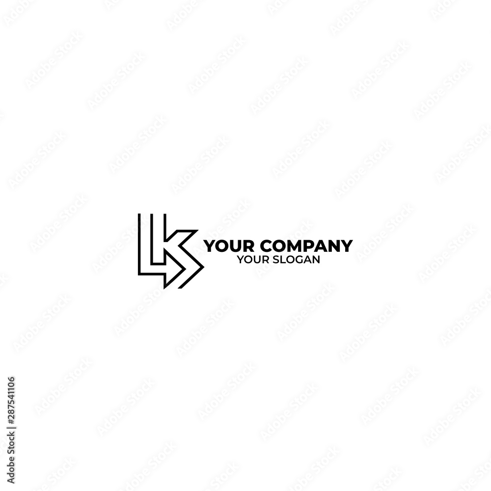Fototapeta premium LK Line Arrow Logo Design Vector