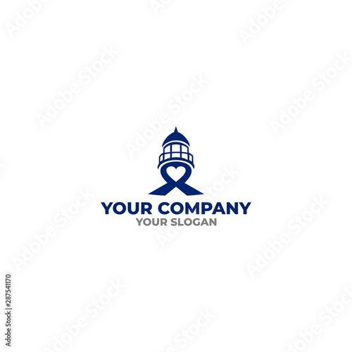 love lighthouse logo design vector