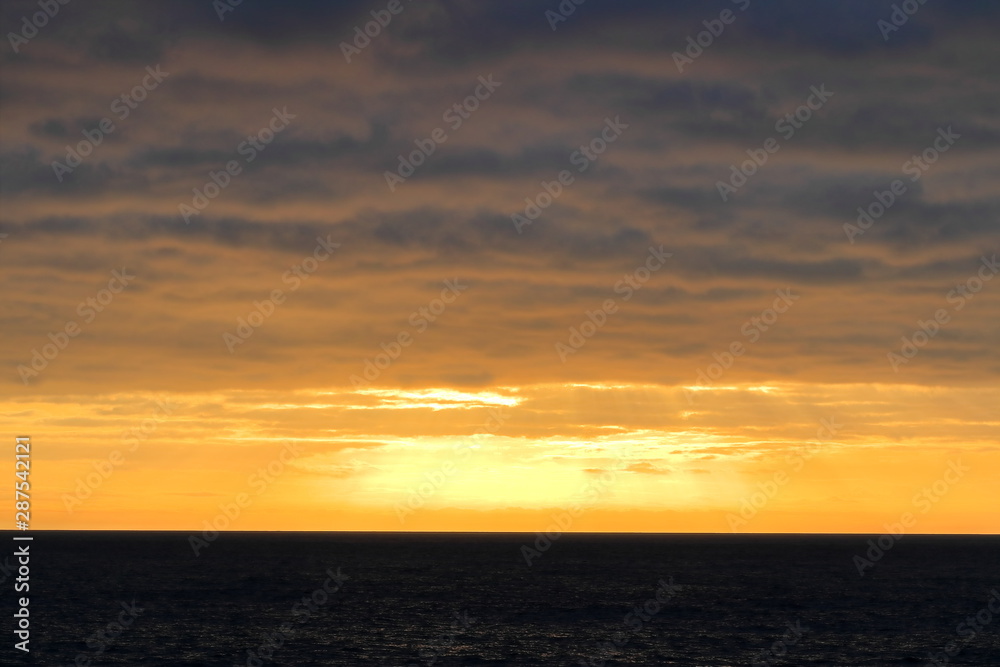 Amazing sunset in North Pacific ocean.