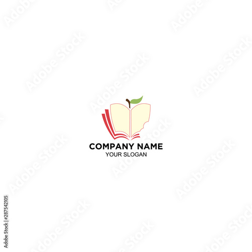 simple apple book logo design