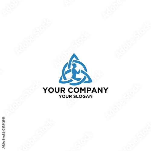 Trinity Yoga logo design vector