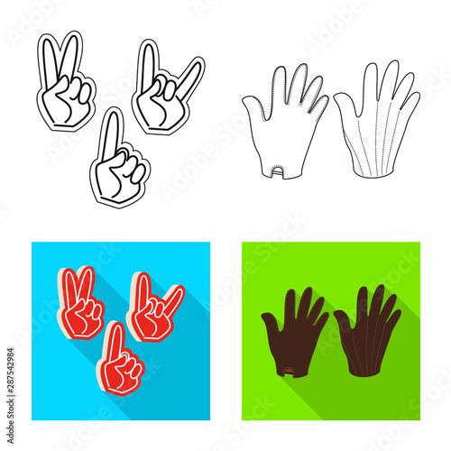 Vector illustration of silhouette and safety logo. Set of silhouette and comfort stock symbol for web. © pandavector