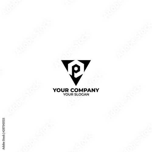 Free Download VP Triangle Logo Design Vector - GFXLoad