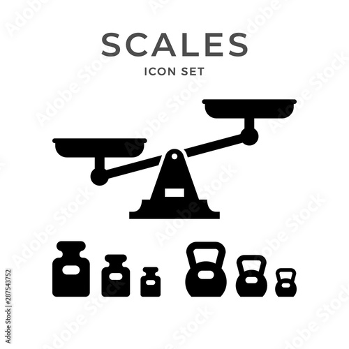 Set icons of scales and weights