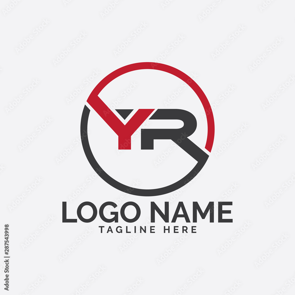 YR letter circle logo YR letter circle logo
