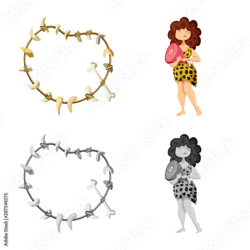Vector illustration of evolution and prehistory icon. Set of evolution and development vector icon for stock.