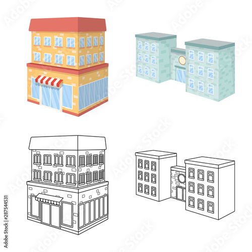 Vector illustration of construction and building symbol. Collection of construction and estate stock vector illustration.