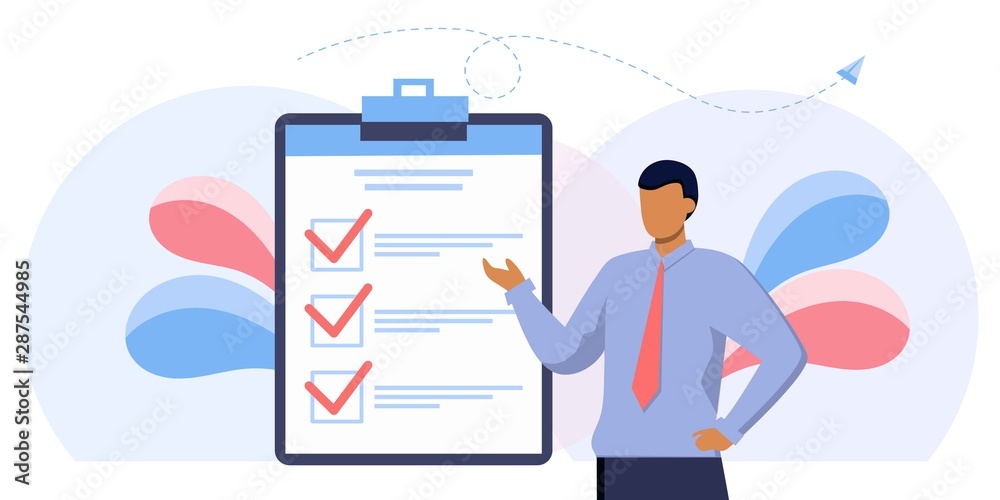 fill out form, for web banners, infographics, websites. Concept done job, checklist, long paper document to do list with checkboxes. Freelancer working, life work balance, time management fill out form, for web banners, infographics, websites. Concept done job, checklist, long paper document to do list with checkboxes. Freelancer working, life work balance, time management