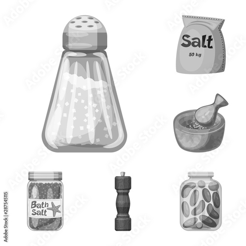 Isolated object of salt and food icon. Collection of salt and mineral stock symbol for web.