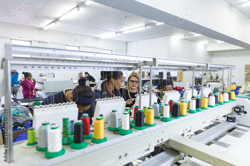 Women working in a clothing factory photo