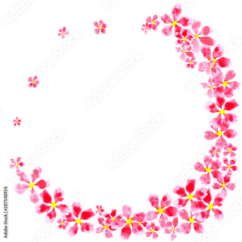 Flowers set. Beautiful wreath. Elegant floral collection with pink flowers, hand drawn watercolor. Design for invitation, wedding or greeting cards
