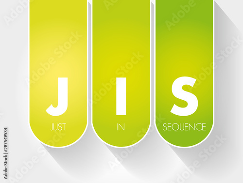 JIS - Just In Sequence acronym, business concept background