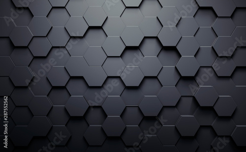 Dark gray abstrakt background with heagonal pattern