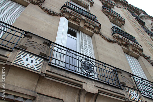 flat building in paris  france 