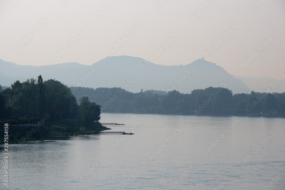 View to Siebengebirge in Bonn