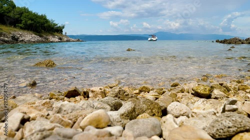 beach, sea and boat photo